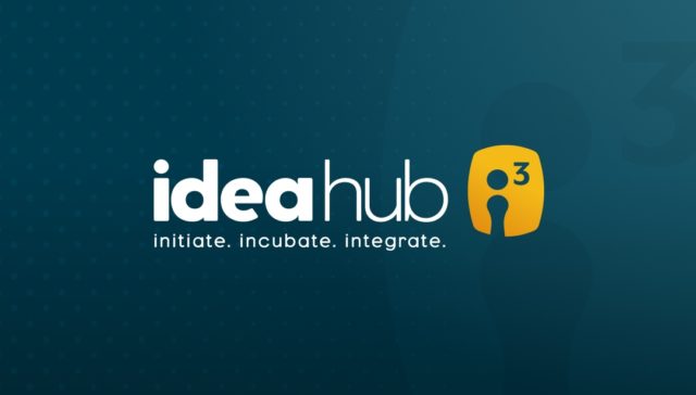 idea hub logo on blue background