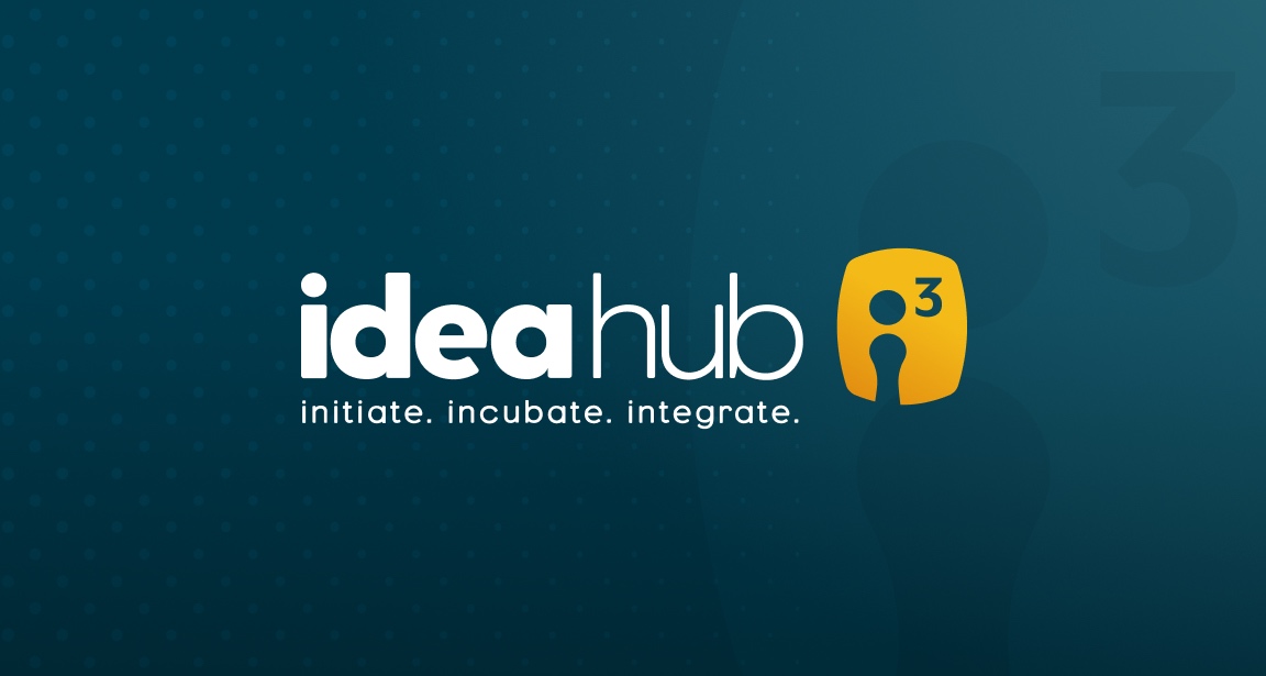 idea hub logo on blue background