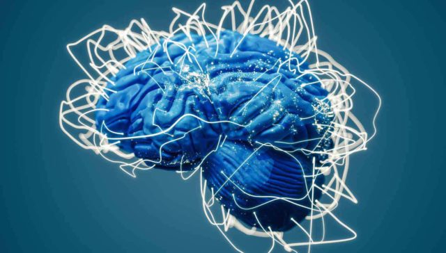 brain showing signs of aging