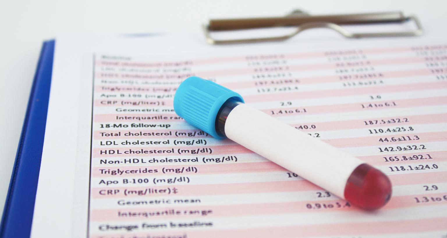 vial of blood on test sheet